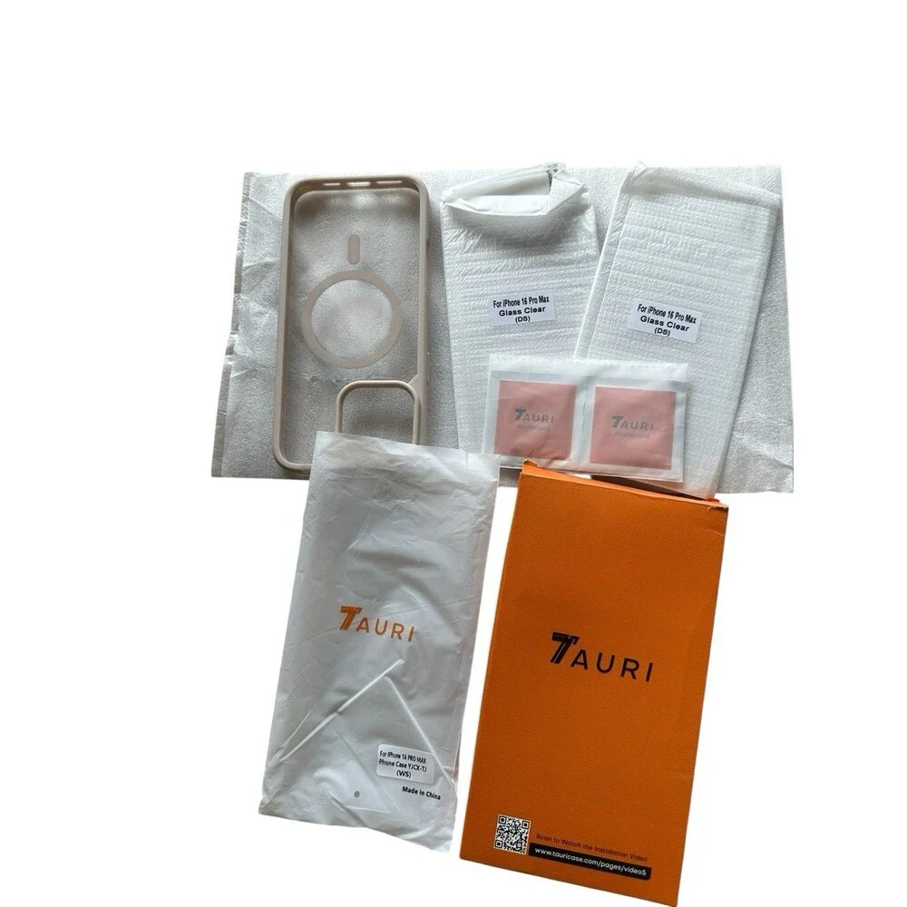 Tauri iPhone 16 Pro Max Desert Tan Phone Case + 2 Screen Protectors Magsafe